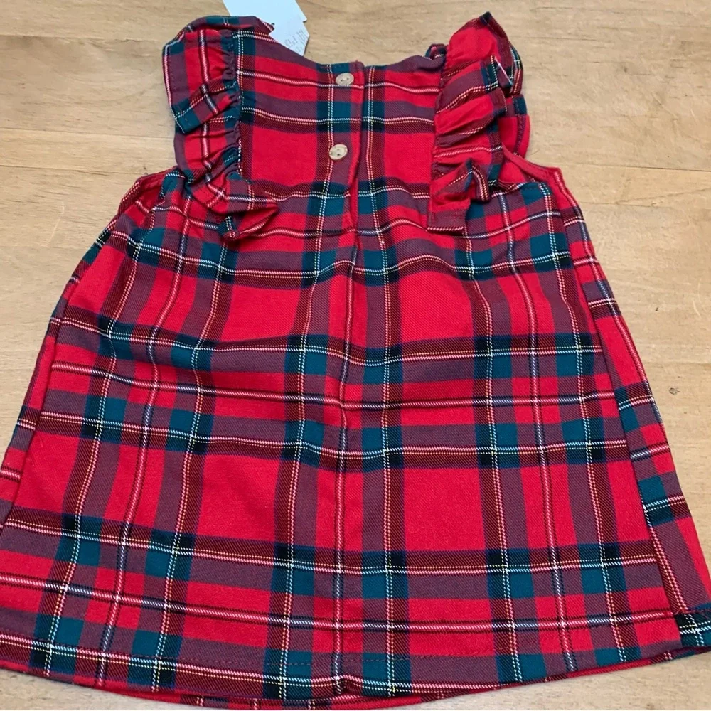 Baby Girl’s Plaid Red and Green Dress Size 6 months